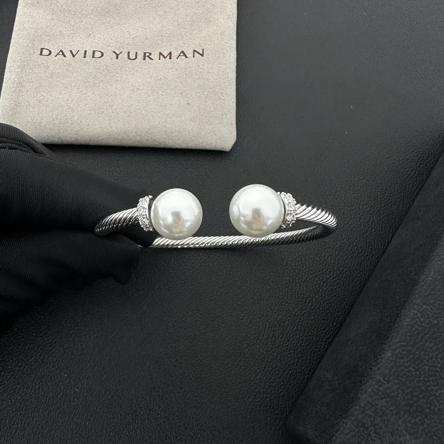David Yurman Cable Collectibles Pearl Cuff Bracelet